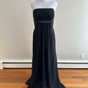 🖤 Size 18 Elegant Strapless Black Gown Bridesmaid Prom Dress